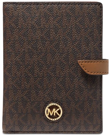 michael kors items signature logo passport case|michael kors travel passport wallet.